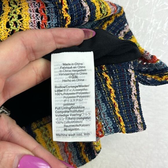 Madewell Texture & Thread Multi Color Crochet Tie Shoulder Top M - Picture 3 of 5